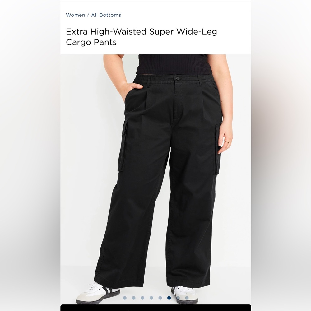 Old Navy wide leg cargo pants, black, NWT, 2x